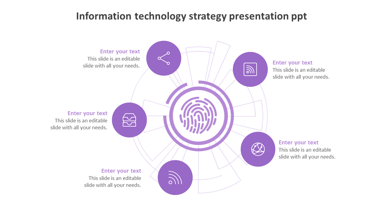 information technology strategy presentation ppt-purple